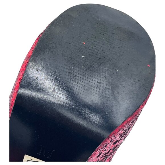 Sexy Dorthy Wizard Of Oz Chunky Heels Red Glitter Sparkle Platform Size 7 Rubies - Picture 11 of 16